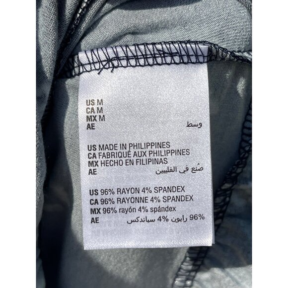 Style & Co Womens Navy Blue Floral Top w ruffle sleeves and hem Medium - Picture 7 of 7